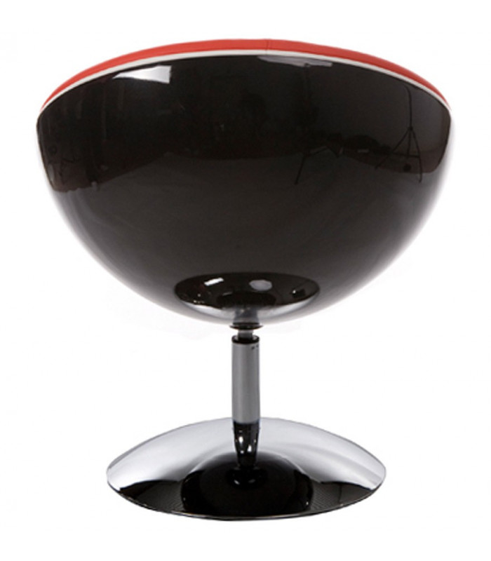 Fauteuil design noir en plastique et similicuir Moro