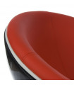 Fauteuil design noir en plastique et similicuir Moro