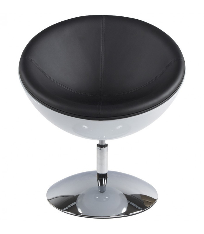 Fauteuil design blanc en plastique et similicuir Moro