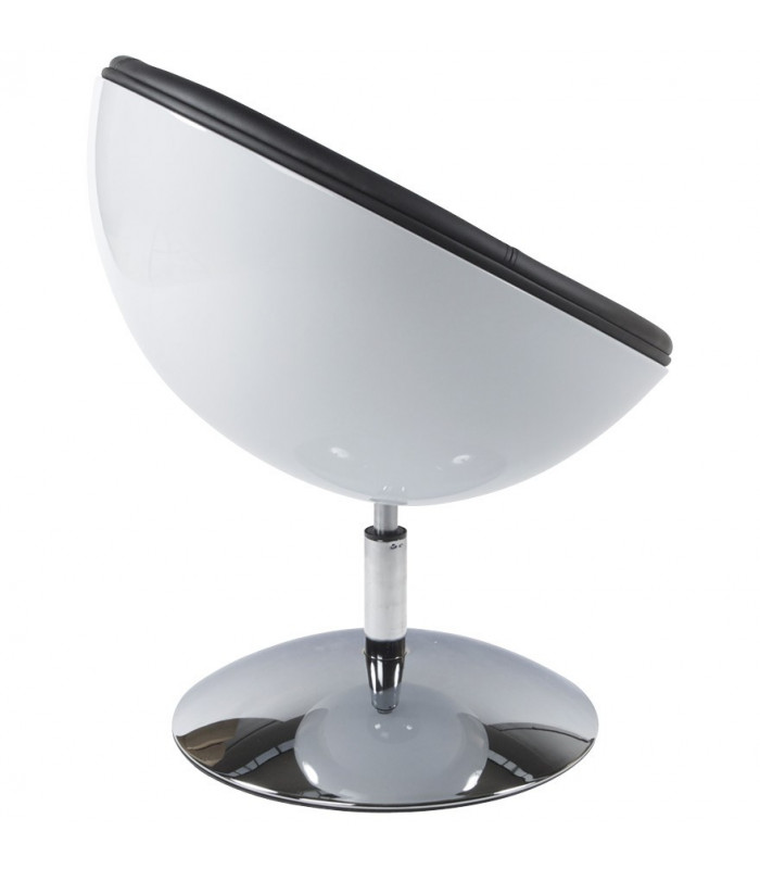 Fauteuil design blanc en plastique et similicuir Moro