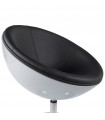 Fauteuil design blanc en plastique et similicuir Moro