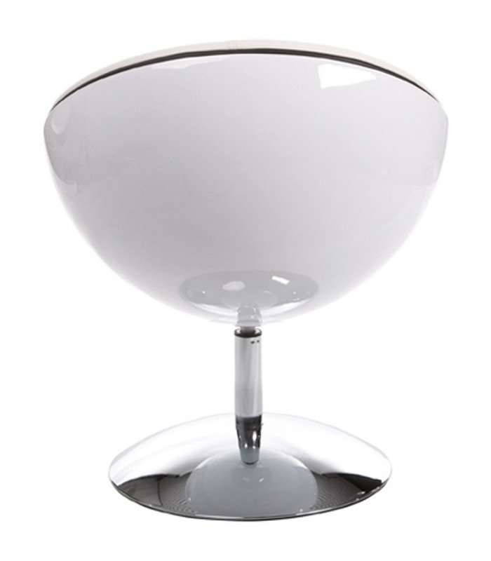 Fauteuil design blanc en plastique et similicuir Moro