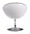 Fauteuil design blanc en plastique et similicuir Moro