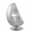 Fauteuil design alu en aluminium et similicuir Piccadilly Alu