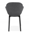 Fauteuil design gris foncé en tissu et bois Claudia