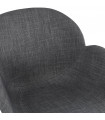 Fauteuil design gris foncé en tissu et bois Claudia