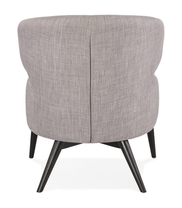 Fauteuil design gris en tissu et bois Icarus