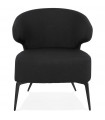 Fauteuil design noir en tissu et métal Justine
