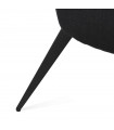 Fauteuil design noir en tissu et métal Justine