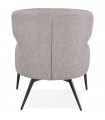 Fauteuil design gris en tissu et métal Justine