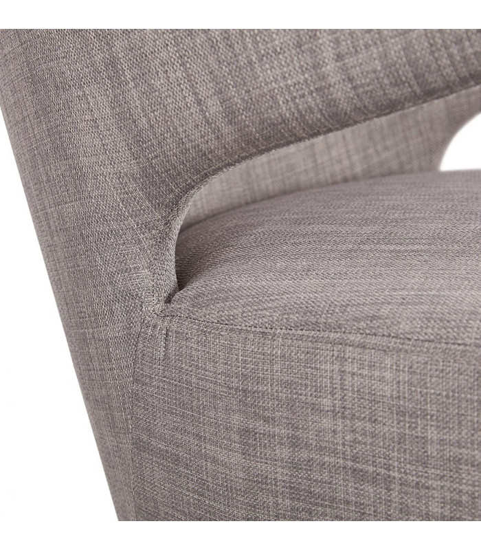 Fauteuil design gris en tissu et métal Justine
