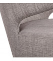 Fauteuil design gris en tissu et métal Justine