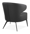 Fauteuil design noir en similicuir et métal Dimitri