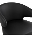 Fauteuil design noir en similicuir et métal Dimitri