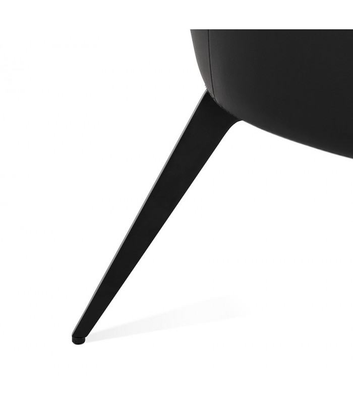 Fauteuil design noir en similicuir et métal Dimitri