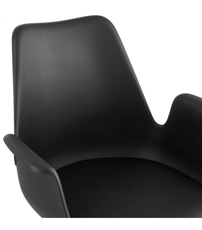 Fauteuil design noir en plastique et métal Flexline