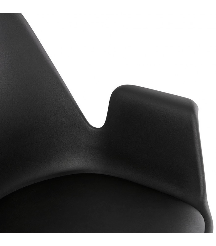 Fauteuil design noir en plastique et métal Flexline