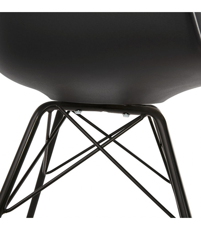 Fauteuil design noir en plastique et métal Flexline