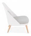 Fauteuil design blanc en plastique et tissu Evie