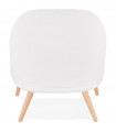 Fauteuil design blanc en plastique et tissu Evie