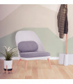 Fauteuil design blanc en plastique et tissu Evie