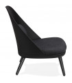 Fauteuil design noir en plastique et tissu Evie