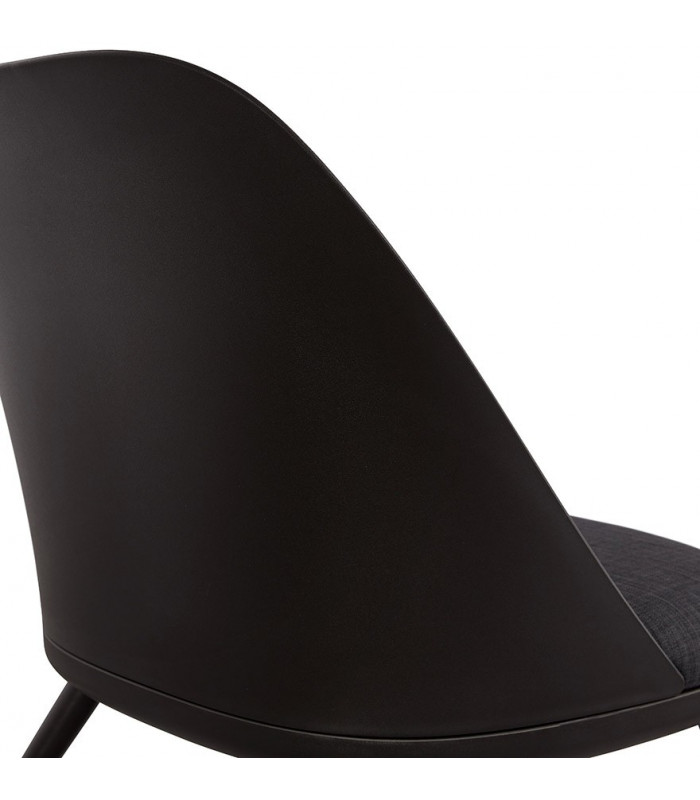 Fauteuil design noir en plastique et tissu Evie
