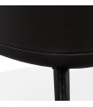 Fauteuil design noir en plastique et tissu Evie