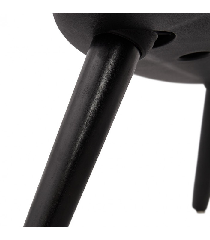 Fauteuil design noir en plastique et tissu Evie