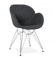 Fauteuil design gris foncé en tissu Agassi