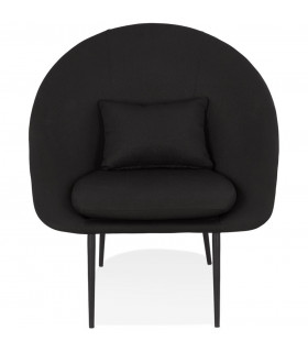 Fauteuil design noir en tissu et métal Kew
