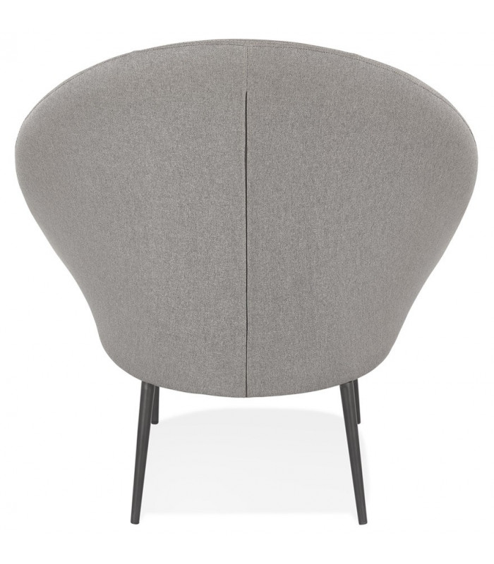 Fauteuil design gris clair en tissu et métal Kew