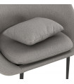 Fauteuil design gris clair en tissu et métal Kew