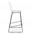 Tabouret de bar design blanc en plastique et métal Reman
