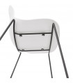 Tabouret de bar design blanc en plastique et métal Reman