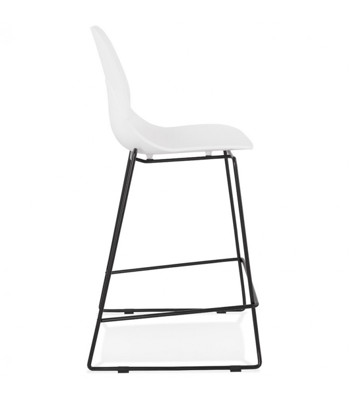 Tabouret de bar design blanc en plastique et métal Reman Mini