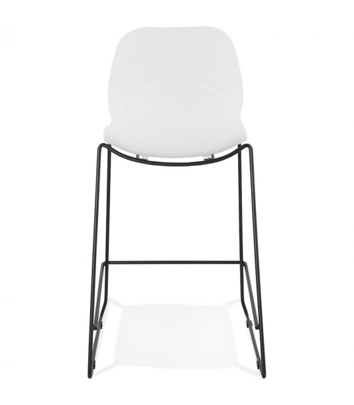 Tabouret de bar design blanc en plastique et métal Reman Mini