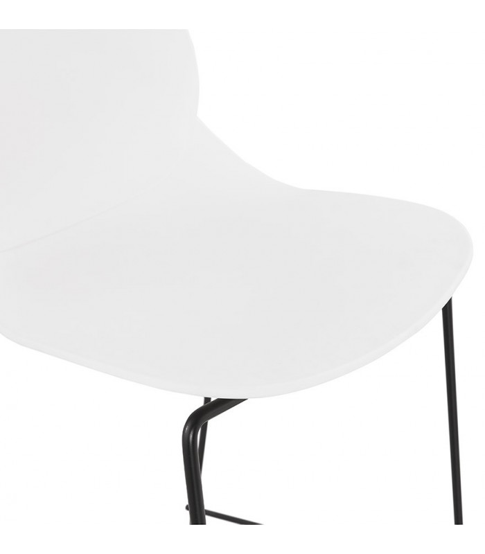 Tabouret de bar design blanc en plastique et métal Reman Mini